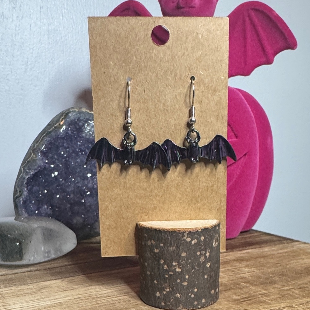 Black Bat Earrings